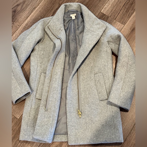 NWOT J Crew Wool City Coat with Full Zip in Heather Dusk Size 2 - Picture 5 of 12